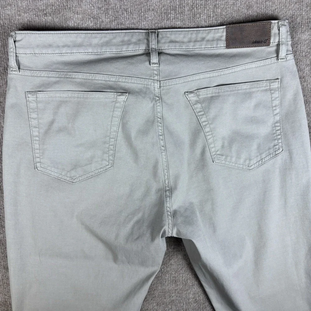 Johnnie-O 35x32 Light Gray Stretch 5 Pocket Pants Mens Straight Casual Golf